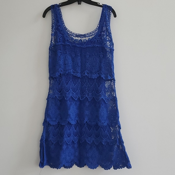Blue crochet dress - Picture 2 of 6